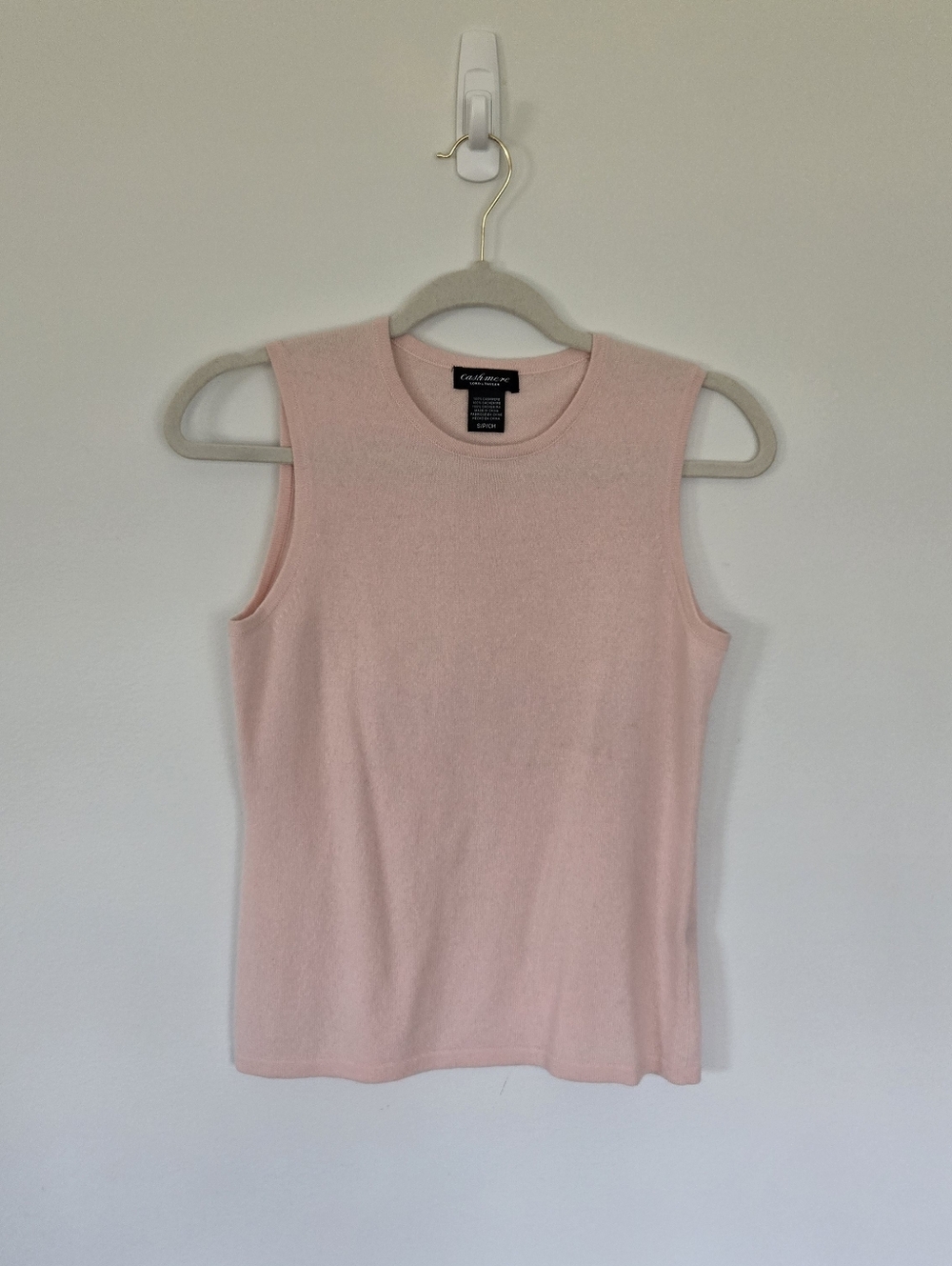 Lord & Taylor 100% Cashmere Tank Top — Pink — Size Small - Picture 2 of 6